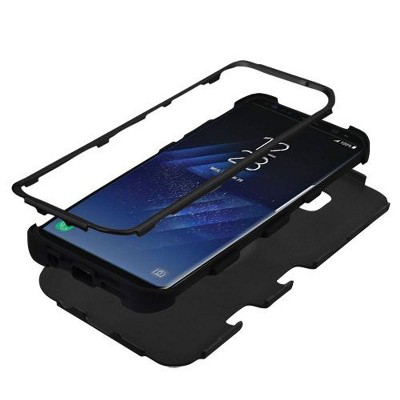 MYBAT For Samsung Galaxy S8 Plus Black Tuff Hard Silicone Hybrid Rubberized Case Cover