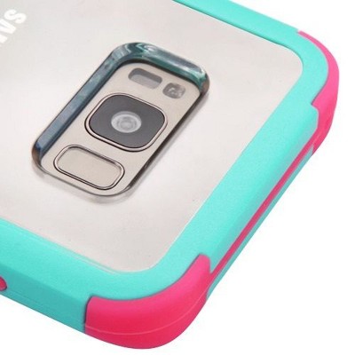MYBAT For Samsung Galaxy S8 Plus Clear Teal Pink Tuff Hard TPU Hybrid Plastic Case