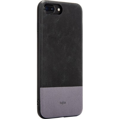 Rocstor Retro Kajsa Case - For Apple iPhone 6 Plus, iPhone 6s Plus, iPhone 7 Plus, iPhone 8 Plus Smartphone - Black/Gray - Genuine Leather
