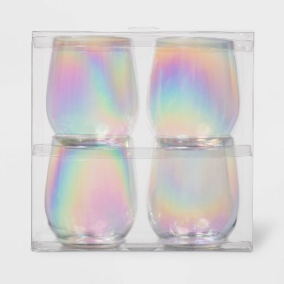 4pc Glass Stir Sticks Iridescent : Target