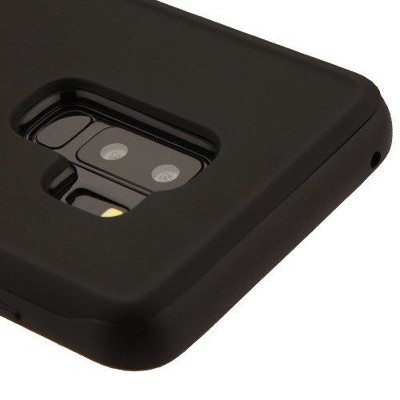 MYBAT For Samsung Galaxy S9 Plus Black Wallet Hard TPU Hybrid Plastic Case Cover