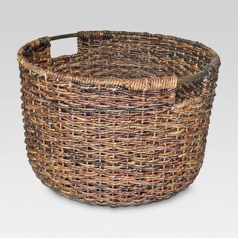 Wicker Large Round Basket Dark Brown - Threshold™ : Target Wicker Large Round Basket Dark Brown - Threshold™ : Target