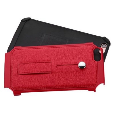 ASMYNA For Apple iPhone 6 Plus/6s Plus Red Black Leather Hybrid Case Cover w/stand