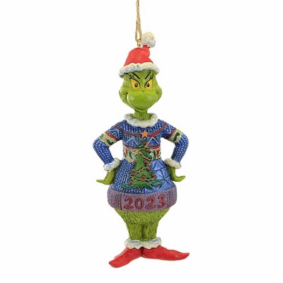 Jim Shore 5 25 In Grinch Wearing Ugly Sweater Dated Ornament Dr Seuss