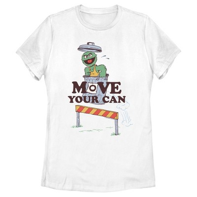 Women S Sesame Street Oscar The Grouch Move Your Can T Shirt White