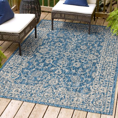 9 X 12 Palazzo Vine And Border Textured Weave Indoor Outdoor Area Rug