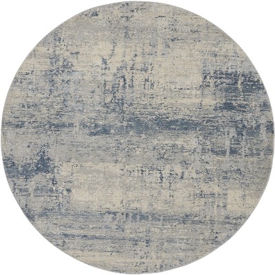 Nourison Rustic Textures Abstract Indoor Area Rug Ivory Blue X