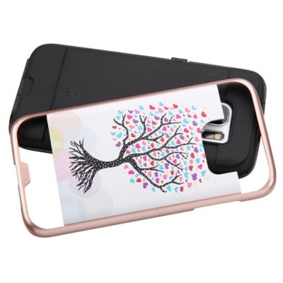 ASMYNA For Samsung Galaxy S7 Pink White Love Tree Hard Silicone Hybrid Rubber Case