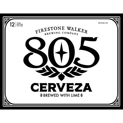 Firestone Walker 805 Cerveza Blonde Ale Beer With Lime 12pk 12 Fl Oz