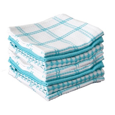 T Fal Coordinating Flat Waffle Weave Dish Cloth Eight Pack Breeze