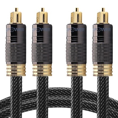 Fospower 2 Pack 24k Gold Plated Optical Digital Audio Cable 3ft