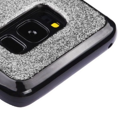 MYBAT For Samsung Galaxy S8 Silver Black Stars Glitter Candy Case Cover