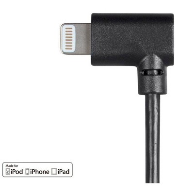 Monoprice 90 Degree Apple MFi Certified Lightning to USB Charge & Sync Cable 6ft Black | iPhone X 8 8 Plus 7 7 Plus 6s 6 SE 5s, iPad, Pro, Air 2