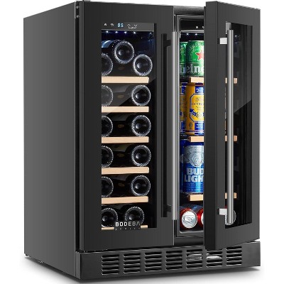 Bodega 24 Inch Beverage Refrigerator 2 In 1 Dual Zone Cooler Hold 20