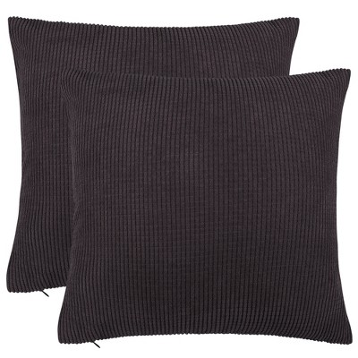 Piccocasa Pillowcase Covers With Zipper Soft Corduroy Striped Throw