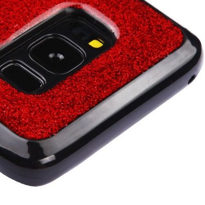 MYBAT For Samsung Galaxy S8 Red Black Stars Glitter Candy Case