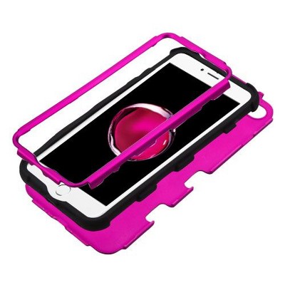 MYBAT For Apple iPhone 7 Plus Hot Pink Black Tuff Hard Silicone Hybrid Rubberized Case