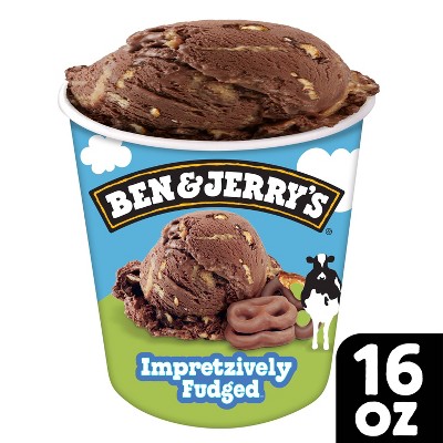 Ben Jerry S Impretzively Fudged Chocolate Ice Cream Non Gmo Pint