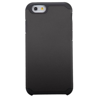 ASMYNA For Apple iPhone 6/6s Black Hard Silicone Hybrid Rubber Case
