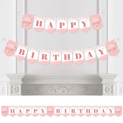 Big Dot Of Happiness Pink Rose Gold Birthday Happy Birthday Party