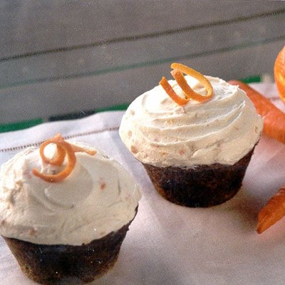 Giant Carrot Cupcakes with Ginger-Orange Cream Cheese Frosting