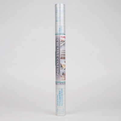 Con-Tact 18&#34;x16&#39; Adhesive Shelf Liner - Clear Matte: Drawer Liner, Storage &#38; Organization, Grid Lines, Spot Clean