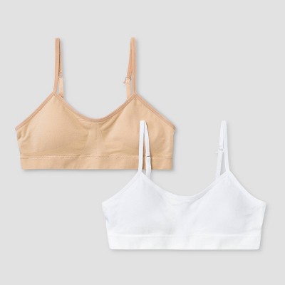 Girls&#39; Solid 2pk Seamless Bra - art class&#8482; Beige L