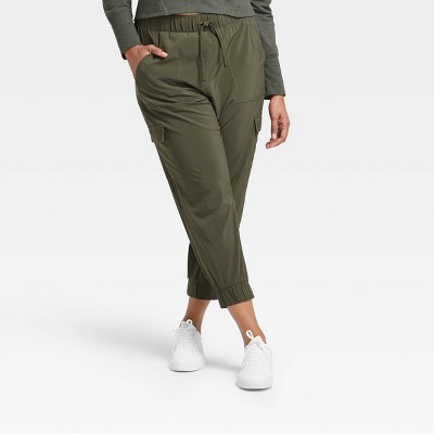 olive green cargo joggers womens