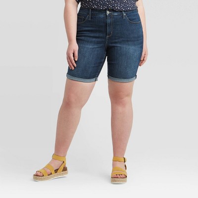 plus size white jean shorts