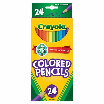 Crayola 24ct Pre-Sharpened Colored Pencils: Multicolor Wax &#38; Wood, Non-Toxic, School Supplies for Kids, 3.3mm Point