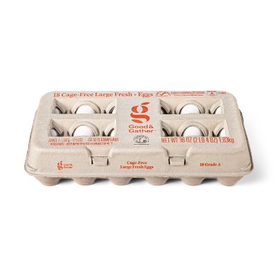 Cage-Free Large White Fresh Grade A Eggs (CA SEFS Compliant) - 36oz/18ct - Good &#38; Gather&#8482; (Packaging May Vary)