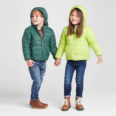 Kids' Reversible Puffer Jacket - Cat & Jack™ Black XS