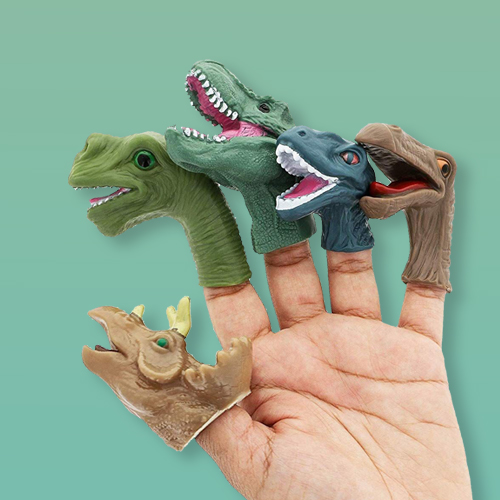 Juvale 10 Pack Dinosaur Finger Puppets Toys for Kids, Dino Party Favors