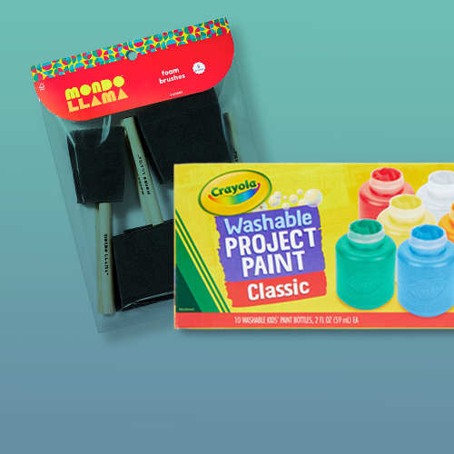 8ct Foam Brush Variety Pack - Mondo Llama™, Crayola 10ct 2oz Washable Kids Paint Classic Colors