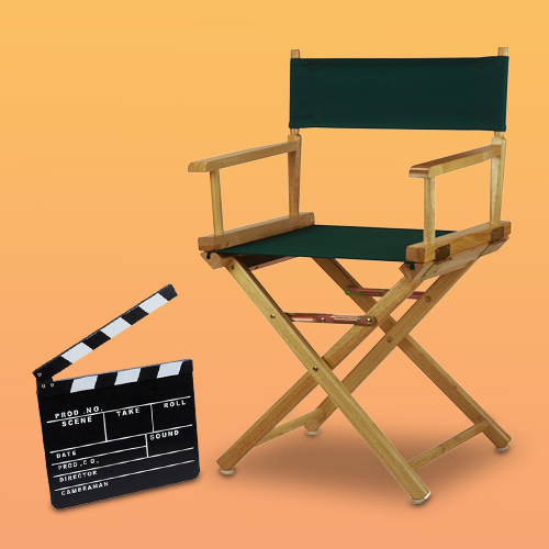 Director's Chair Canvas Hunter Green/Natural Flora Home, Juvale Clapper Board Prop for Film, Movie Director Slate (Black Clapboard, 1 Pack)