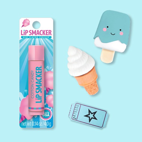 Lip Smacker Lip Balm - Cotton Candy - 0.14oz, 12pk Popsicle Lip Gloss - Spritz™, 24ct Food Eraser - Spritz™