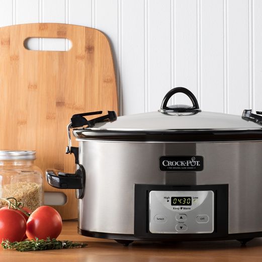 Electric countertop slow cookers and Crock-Pots simmer ingredients at a low temperature over several hours. Slow cookers are versatile and cost-effective