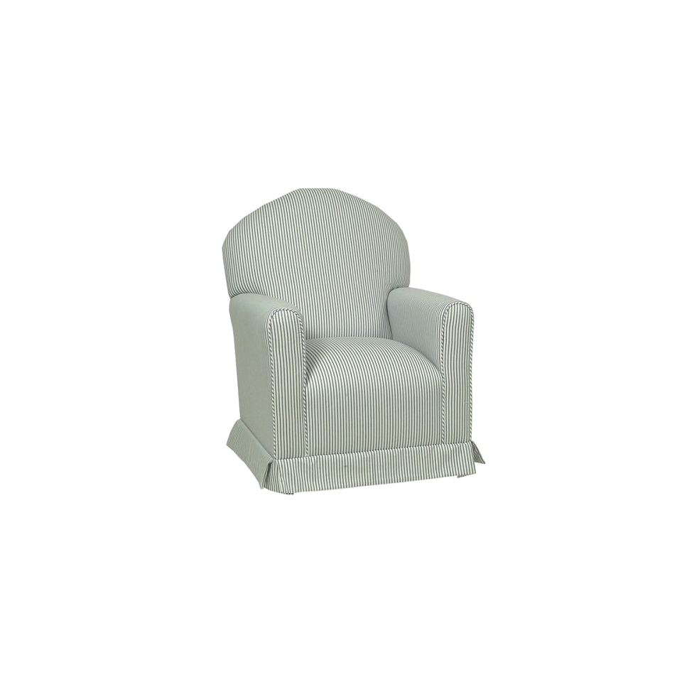 Glider Little Castle Custom Upholstered Lullaby Glider Rocker   Blue Stripes