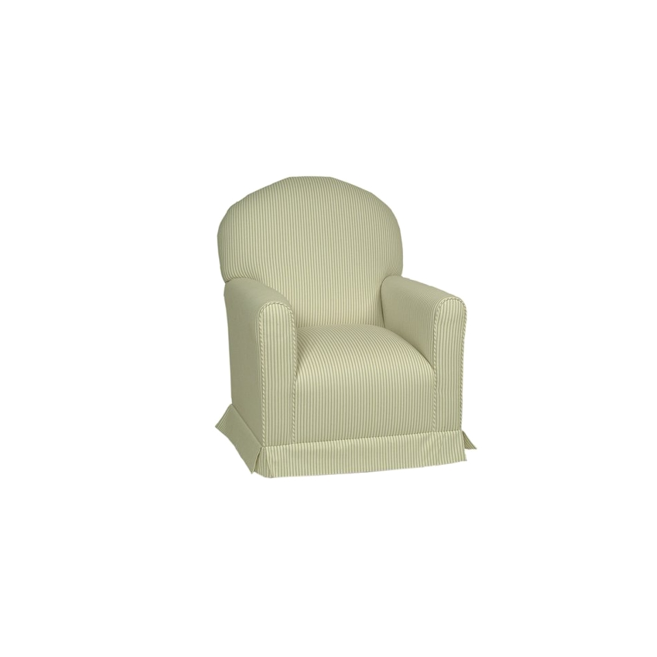 Glider Little Castle Custom Upholstered Lullaby Glider Rocker   Sage Stripes