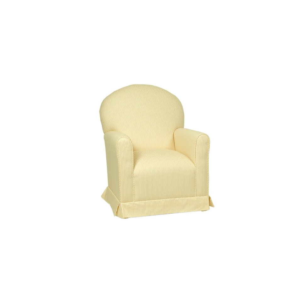 Glider Little Castle Custom Upholstered Lullaby Glider Rocker   Yellow Stripes