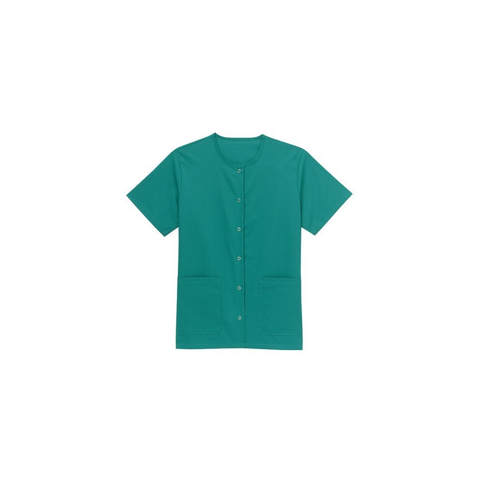 Medline Ladies Snap Front Scrub Top with Two Pockets   Emerald (Medium)