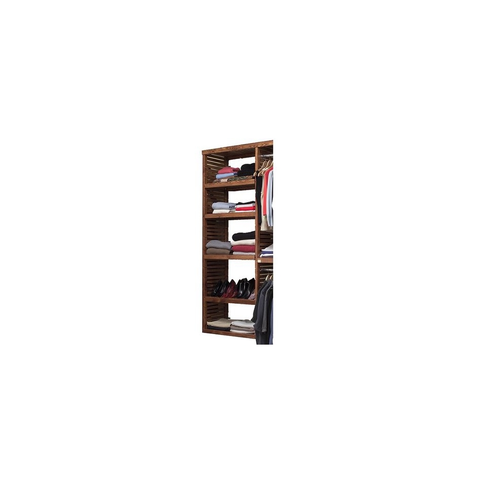 John Louis Home Deluxe Adjustable Tower Shelves Kit   Red Mahogany
