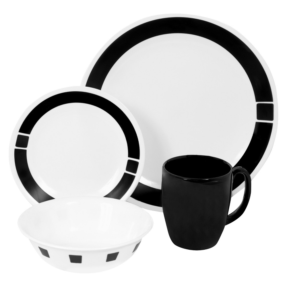 Corelle Livingware 16pc Dinnerware Set Urban Black