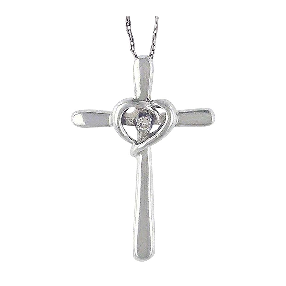 White Gold Diamond Cross Pendant