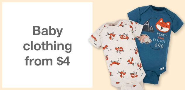 Baby clothing from $4