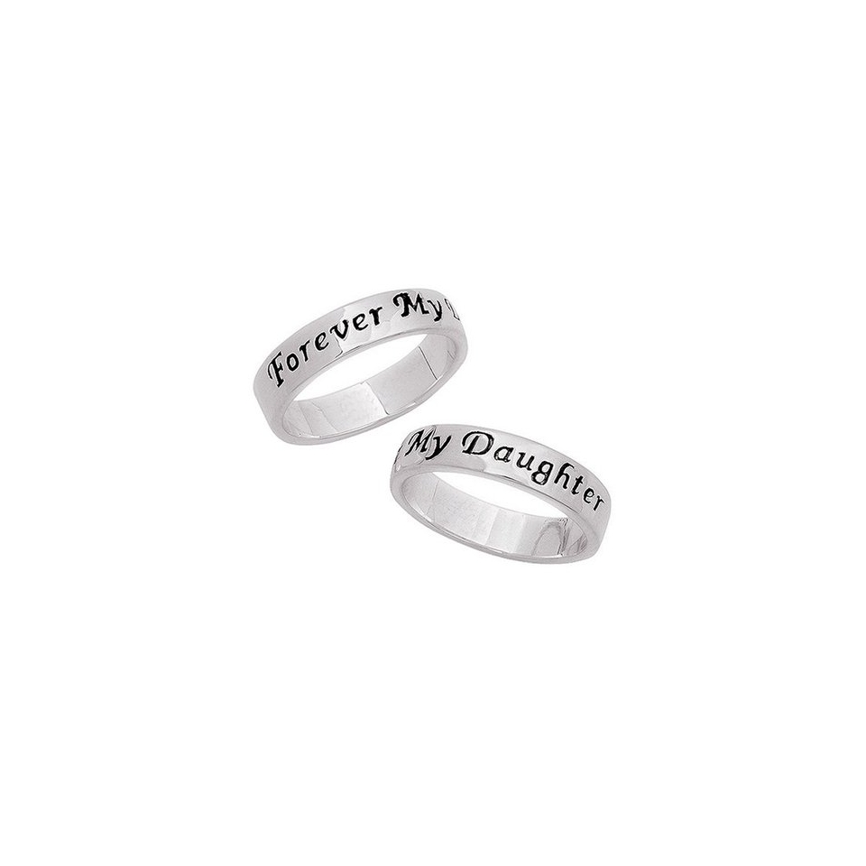 Sterling Silver Personalized Forever My Daughter Sentiment Ring   7