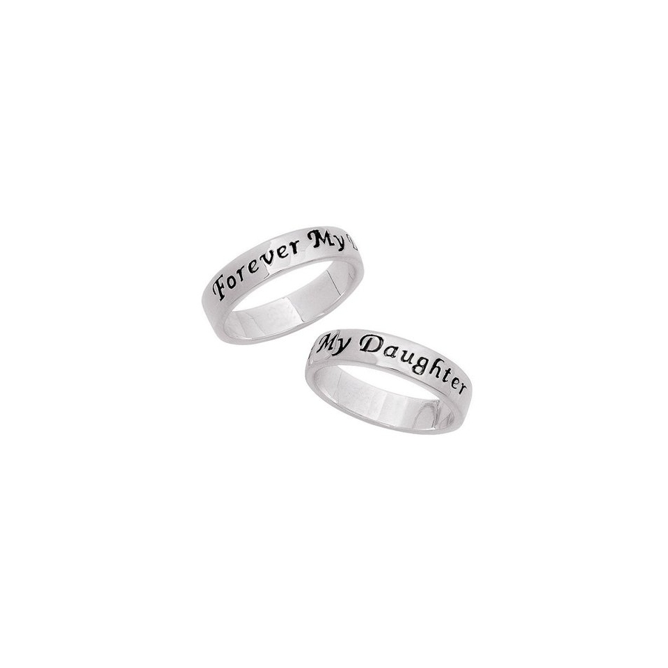 Sterling Silver Personalized Forever My Daughter Sentiment Ring   5
