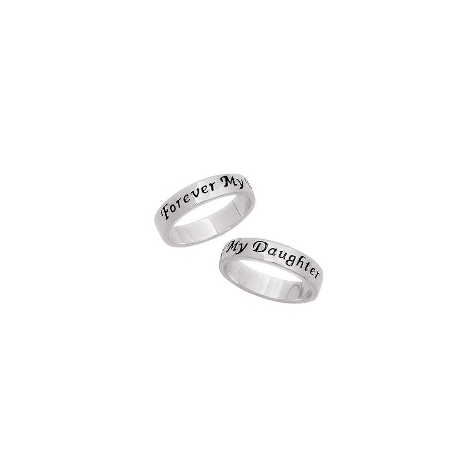 Sterling Silver Personalized Forever My Daughter Sentiment Ring   9