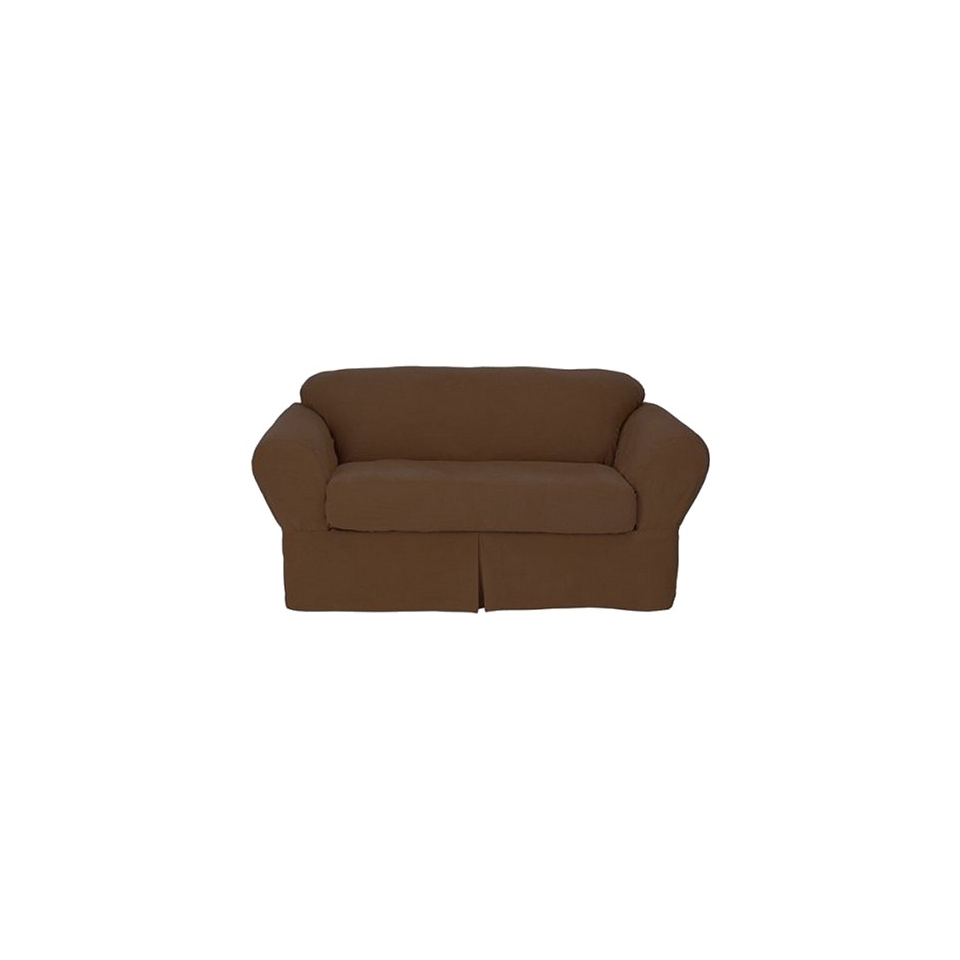 2pc Sofa Slipcover   Oar Brown