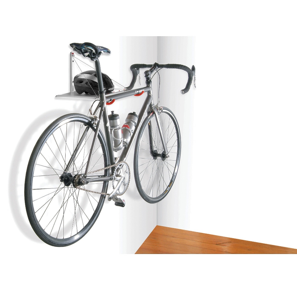 The Art of Storage Single Bike Rack with Wood Shelf